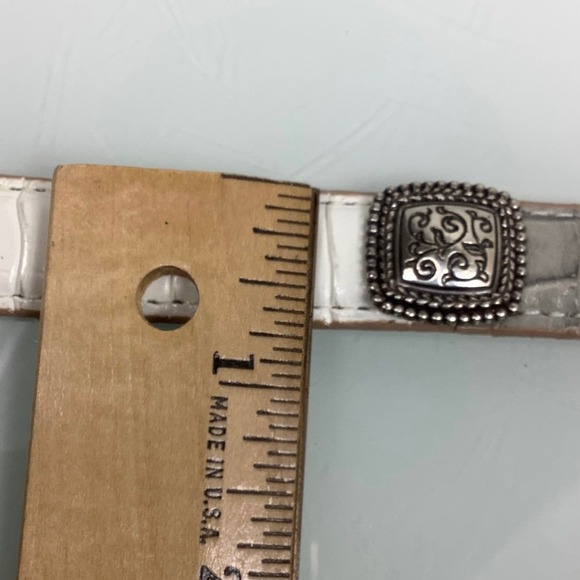 Brighton Square Conchos Multicolor Neutral Skinny Leather belt SZ M 30 NWT main image 3